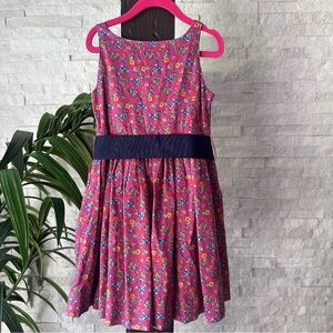 RALPH LAUREN Pink Multi Floral Sleeveless Cotton Dress Size 6